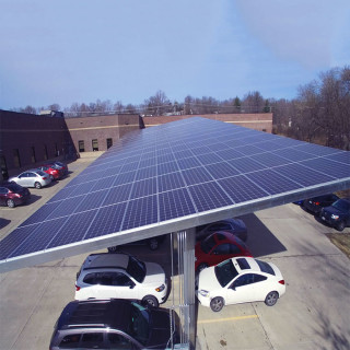 Galvanized Steel Solar Power Parking Lot , Flexible 1-20kw PV Panel Solar Mounting Structure For Carport